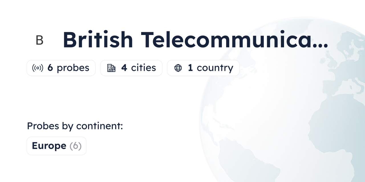 British Telecommunications Looking Glass - Globalping