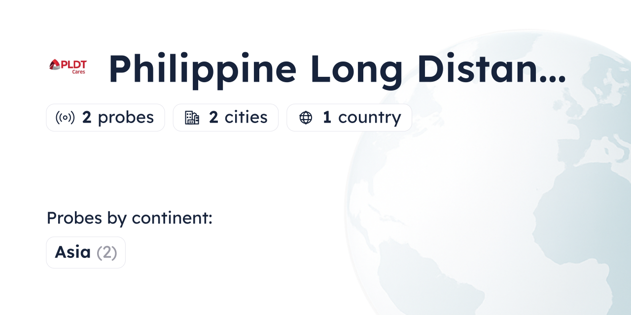 Philippine Long Distance Telephone Looking Glass - Globalping