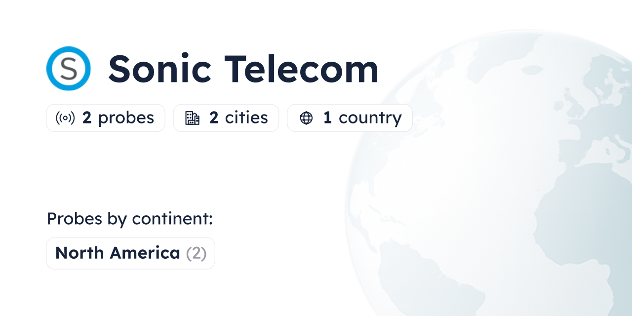 Sonic Telecom Looking Glass - Globalping